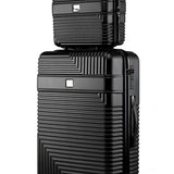 MKF Hard Case Luggage 2 Piece Set by Babe Beachwear in black with textured finish and spinner wheels