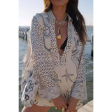 Trendsi Nautical Print Top and Shorts Set featuring ocean-inspired designs with long sleeves and relaxed fit