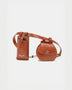 Babe Beachwear brown faux crocodile leather belt bag with dual pouch design and adjustable strap