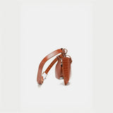 Babe Beachwear brown leather belt bag with textured design and adjustable strap