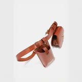 Babe Beachwaer brown faux crocodile leather belt bag with two compartments and adjustable strap
