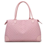 Babe Beachwaer pink quilted oxford overnight bag with zipper and double handles
