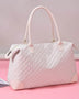 Babe Beachwaer oxford overnight bag with zipper in light pink quilted design with double handles