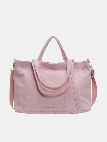 Babe Beachwear lightweight Ladies duffle bag in soft pink with shoulder strap and top handles