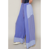 Trendsi wide leg Palazzo Pants in shades of purple with drawstring waist and patchwork design
