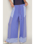 Trendsi purple patchwork Palazzo Pants wide leg casual drawstring trousers
