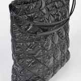Babe Beachwear Quilted Designer Style Puffer Tote bag in black with diamond stitching and dual handles
