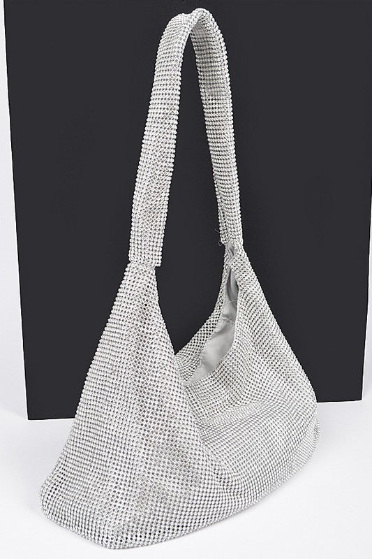 Artini Accessories Quilted Shoulder bag in white with textured pattern and long strap