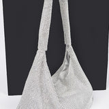 Artini Accessories Quilted Shoulder bag in white with textured pattern and long strap