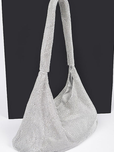 Artini Accessories Quilted Shoulder bag in white with textured pattern and long strap