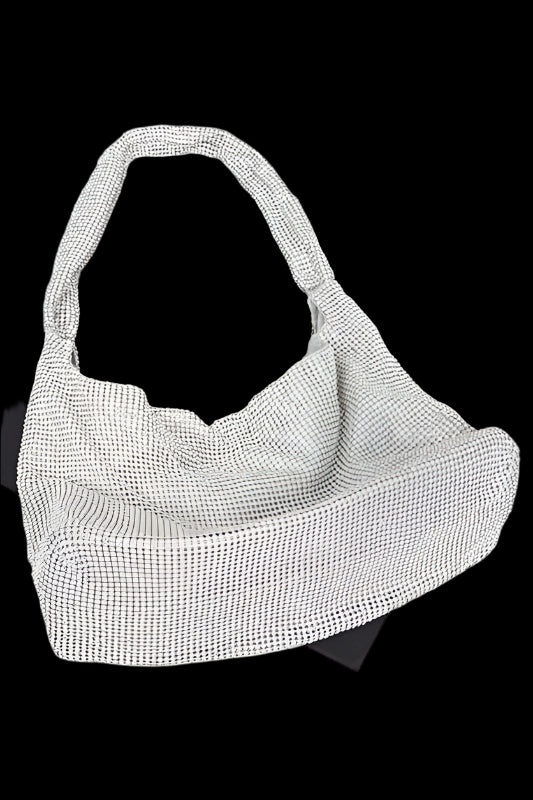 Artini Accessories white Quilted Shoulder bag with textured pattern and soft fabric design