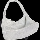 Artini Accessories white Quilted Shoulder bag with textured pattern and soft fabric design