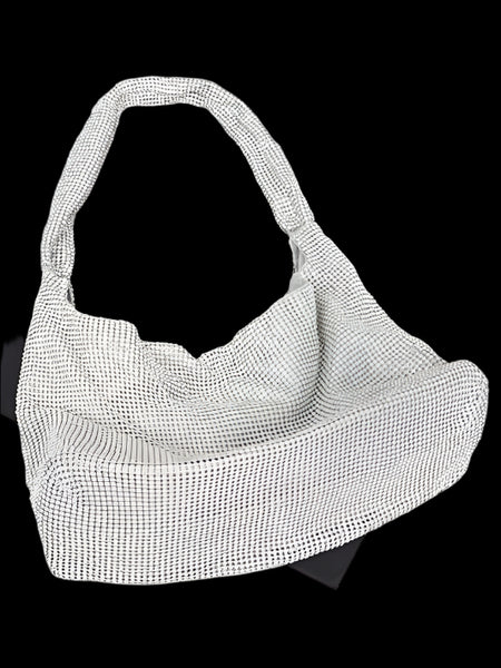 Artini Accessories white Quilted Shoulder bag with textured pattern and soft fabric design