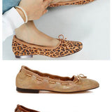 Rag Company bow ballerina flats for women in leopard print, gold, and bronze colors with bow detail