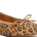 Rag Company bow ballerina flats for women in leopard print with decorative bow detail