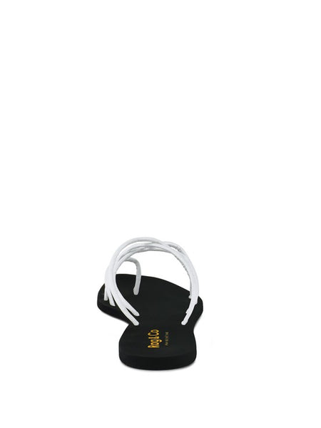 Babe Beachwear black sandals with white straps chic metallic flat slip-ons for casual wear