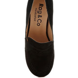 Rag Company genuine suede dressy loafers in black with handcrafted detailing for stylish formal wear