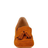 Rag Company Genuine Suede Loafers with Aloha Tassel Detail in brown suede front view