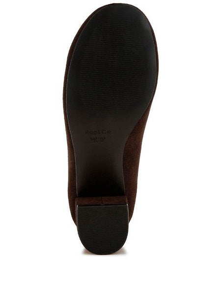Sole view of Genuine Suede Loafers with Aloha Tassel Detail by Rag Company in dark brown