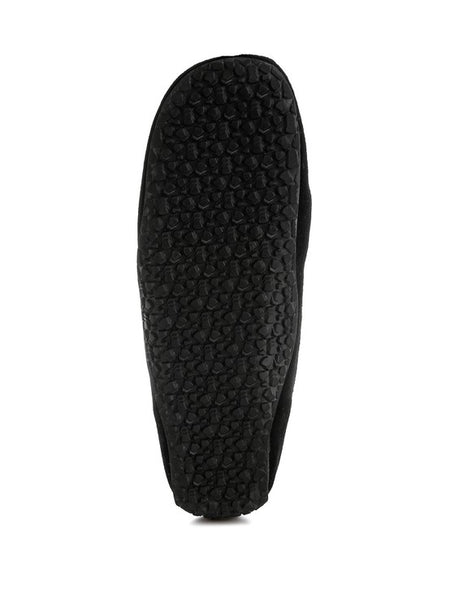 Sole view of Rag Company kipstar leather loafers showing textured black outsole for grip