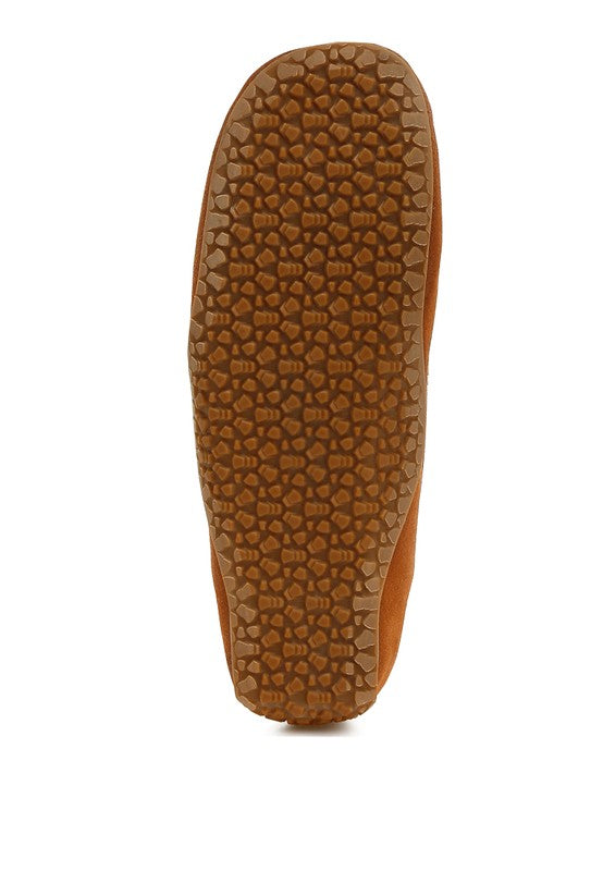 Sole view of Rag Company kipstar leather loafers showing durable textured rubber outsole