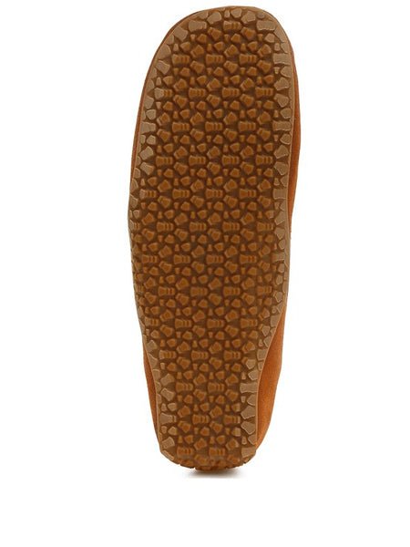 Sole view of Rag Company kipstar leather loafers showing durable textured rubber outsole