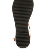 Black sole view of leather beach sandals for women by Babe Beachwaer with textured grip
