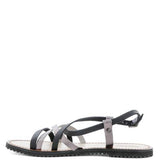 Babe Beachwear black leather beach sandals for women with adjustable ankle straps