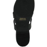 Black sole view of Babe Beachwear women's summer slip-on sandals with textured grip