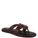Babe Beachwear women's summer slip-on sandals flat in dark brown with braided strap design