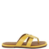 Babe Beachwear yellow women's summer slip-on sandals flat with toe loop and cushioned sole