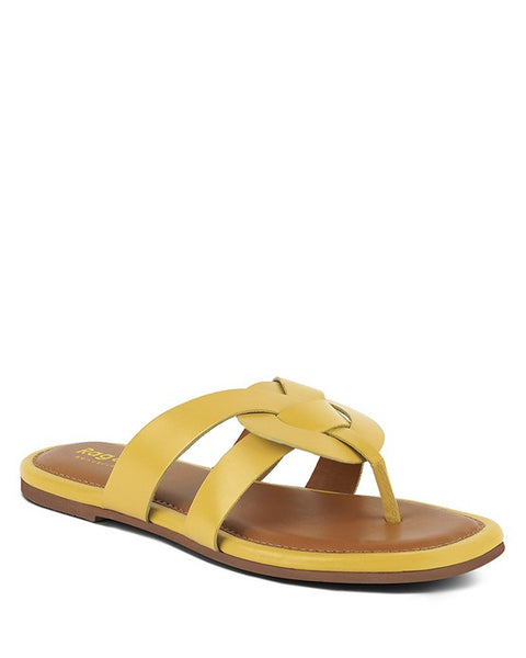 Babe Beachwear yellow women's summer slip-on sandals flat with cushioned sole