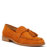 Rag Company genuine leather summer loafers in tan suede with tassel detail and low heel