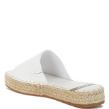 Babe Beachwear white slip-on summer sandals with woven jute platform sole for casual wear