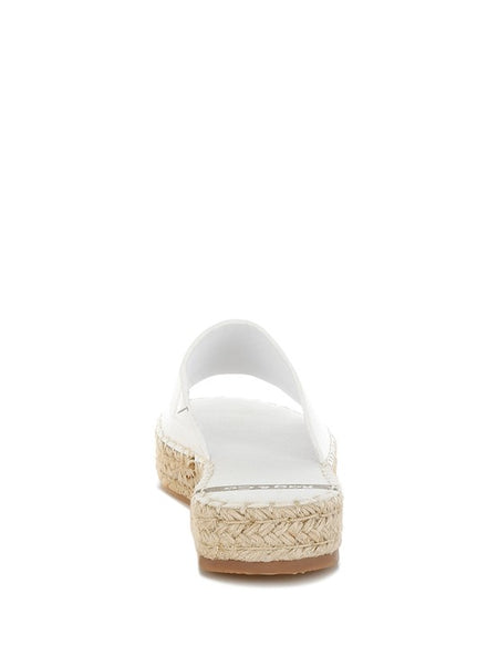 Babe Beachwear white slip-on summer sandals with woven platform sole for casual beach wear