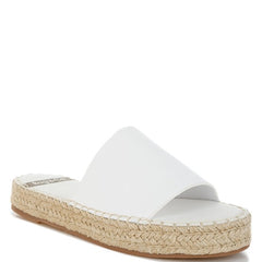 Babe Beachwaer white slip-on summer sandals with woven platform sole for casual wear