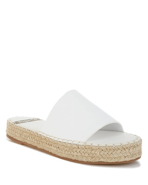 Babe Beachwaer white slip-on summer sandals with woven platform sole for casual wear