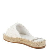 Babe Beachwear women's pearl embellished flats in white with braided espadrille sole