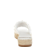 Babe Beachwear women's pearl embellished flats with white straps and woven espadrille sole