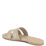 Babe Beachwear women's slip-on beach sandals in beige with cutout strap design and flat sole