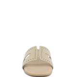 Babe Beachwear women's slip-on beach sandals in beige with perforated design front view