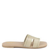 Babe Beachwear women's slip-on beach sandals in beige with open toe and stitched detailing