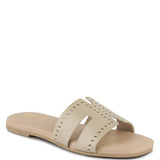 Babe Beachwear women's slip-on beach sandals in beige with perforated design and flat sole