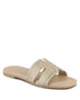 Babe Beachwear women's slip-on beach sandals in beige with perforated design and flat sole