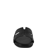 Black women's slip-on beach sandals by Babe Beachwear with perforated upper design