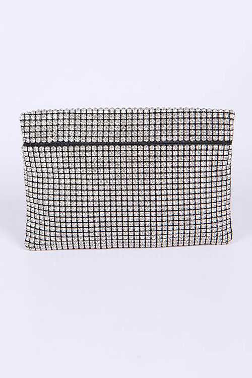 Babe Beachwaer rhinestone evening bag with sparkling crystal mesh design for formal events