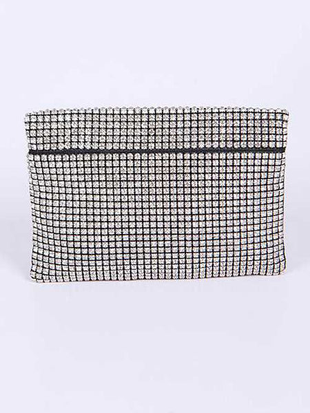 Babe Beachwaer rhinestone evening bag with sparkling crystal mesh design for formal events