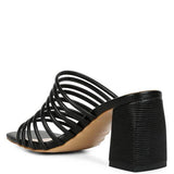 Babe Beachwear black chic summer heeled sandals with multiple straps and block heel
