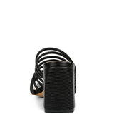 Babe Beachwear black chic summer heeled sandals with textured block heel and multi-strap design