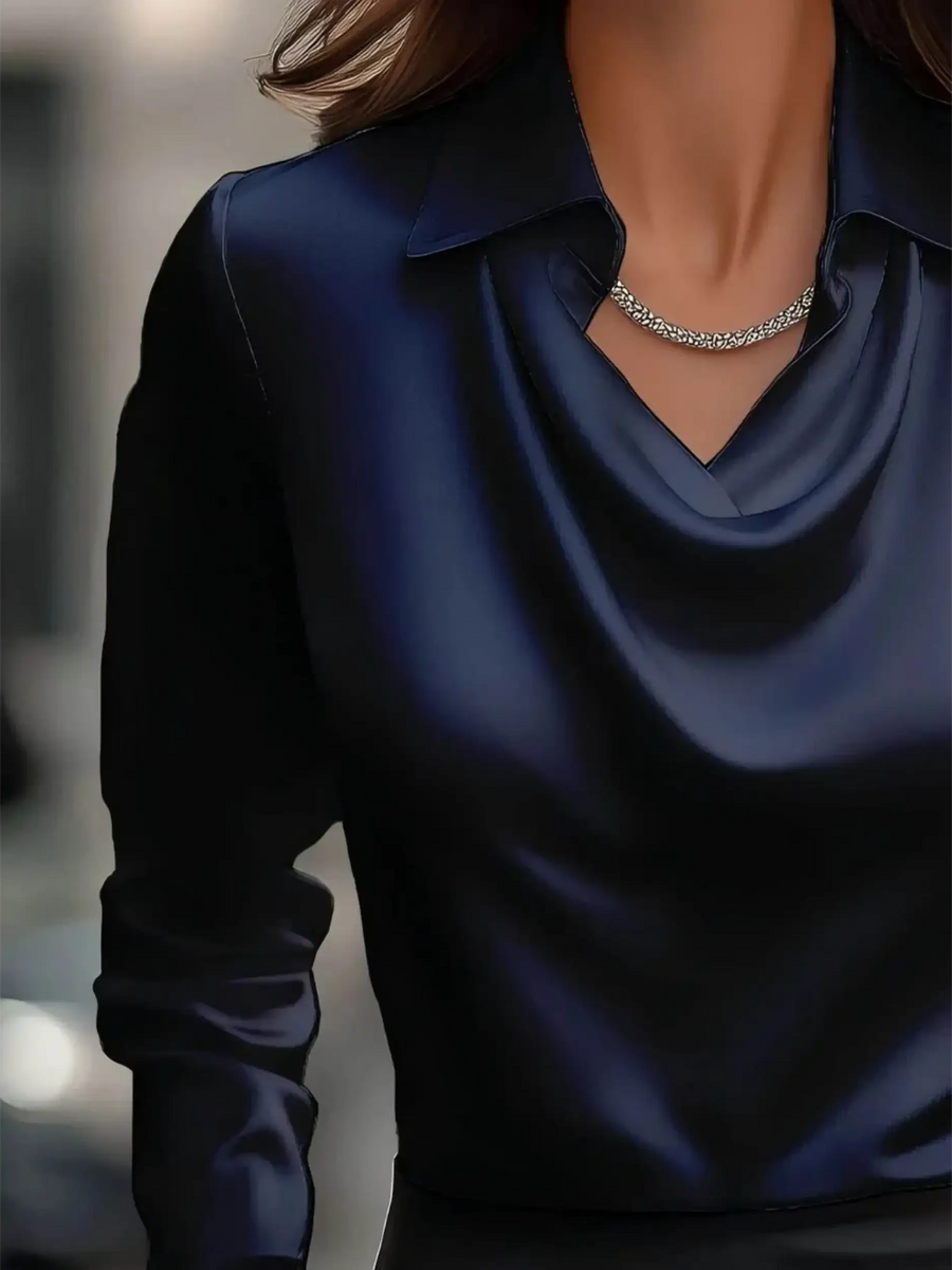 Babe Beachwear Satin Glam Girl Cowl Neck Blouse sleeveless satin shirt with elegant drape